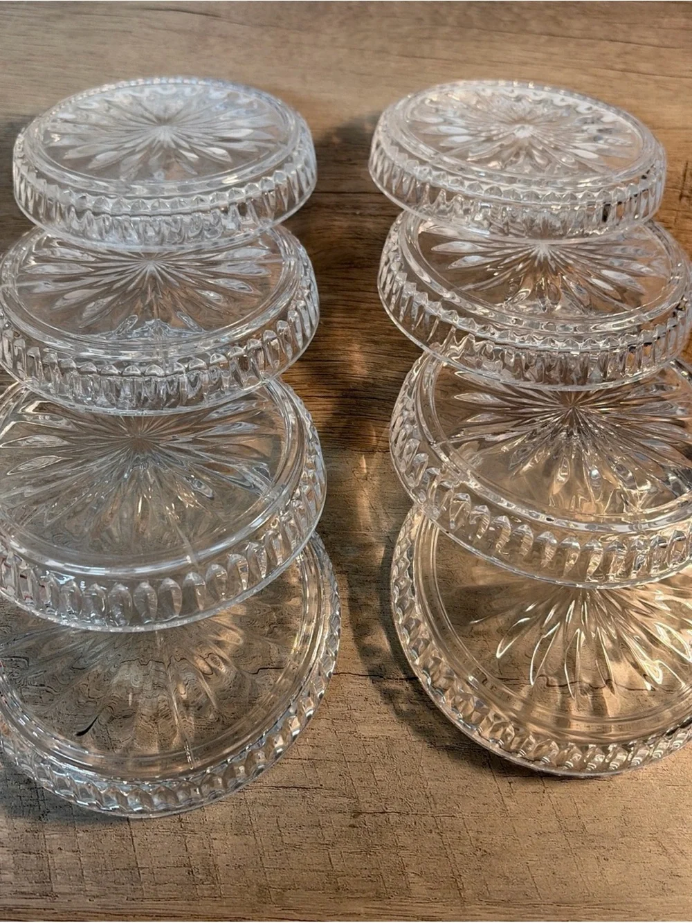 (8) Vintage Princess House Crystal Royal Highlights Coasters, Set Of 8